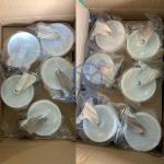 176lbs Stainless Steel Nylon Casters 75mm White Wheel Threaded Stem Side Lock