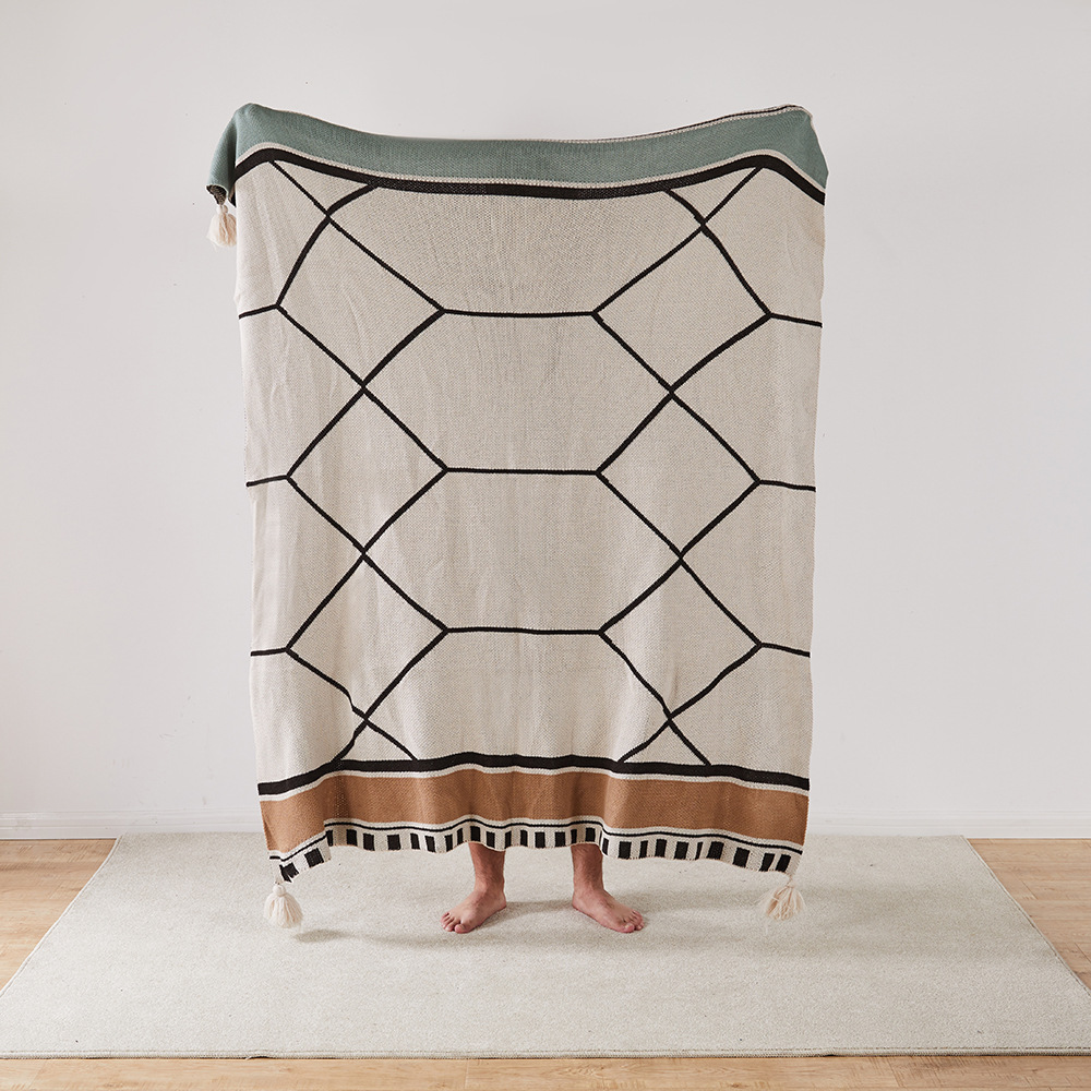 Summer Boho Throw Blanket Set Free Sample for Soft and Large Knitting Travel