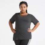 BSCI certified Women'S Plus Size Yoga Wear Dry Fit Dark Grey Sports T Shirt