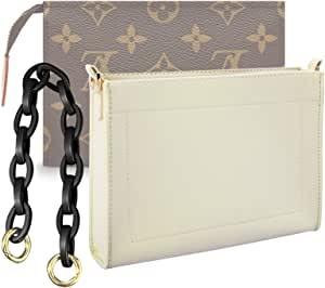 China LV Toilet Pouch 26 Ladies Wallet Purse With Black Chain Gold Buckle factory