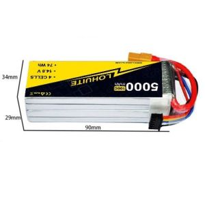 Long-lasting 5000mAh 11.1V 50C 100C RC Lipo Battery With Discharge Rate 50C-100C