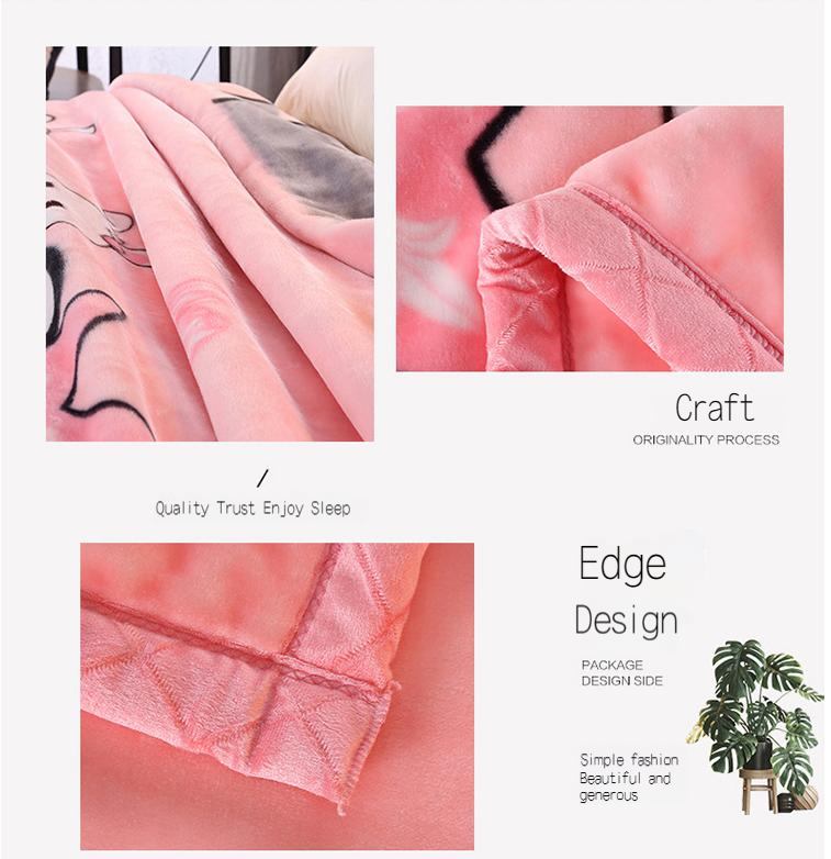 Comfortable Winter Thickened Raschel Blanket Super Soft Double Layer for Home Textile