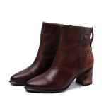 S168 2019 autumn and winter new fashion pointed toe oil wax leather short boots