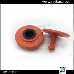 China Round Shape RFID Animal Ear Tag HDX For Livestock Management Yellow Color factory