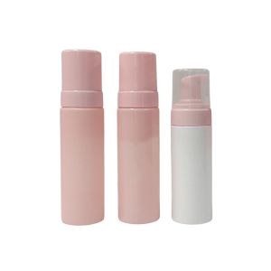 China 150ml Pink Round Face Mousse Shampoo Packaging Bottle thicken bottom on sale