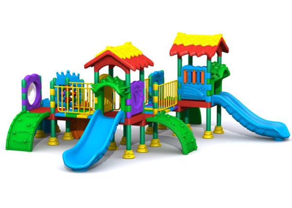 8CBM Plastic Slide Set / Kids Plastic Outdoor Play Equipment With Massed