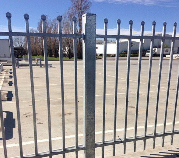 Factory hot dipped galvanized and powder coated ornamental steel picket fence in Industries and workshop