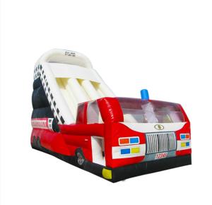 China Customize Inflatable Slides Fire Truck Theme For Children Parties factory