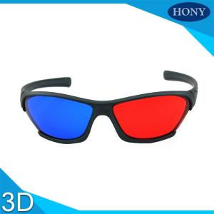 China Plastic Anaglyph 3D Glasses Wide Angle Red Blue Lenses Black Frame factory