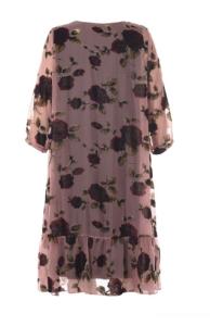 China Flower Embroidered Mesh Ladies Plus Size Dresses Round Neck With Lined factory