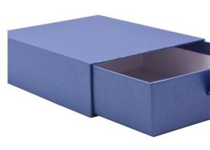 China Blue Foldable Paper Box Storage Drawer Gift Box Art Paper Matt Lamination factory
