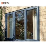 AS2047 Aluminum Casement Windows Wooden Grain Glass Sliding Window