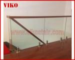 Double Steel Plate Staircase VK21S Railing tempered glass, Handrail b eech