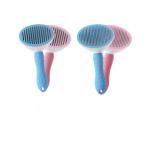 Thick Tips Pet Hair Brush Soft Comfortable With Non - Slip Silicone Handle