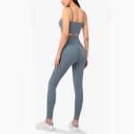 Cropped Strappy Bra 210gsm Yoga Activewear Sets High Waist Fitness Set