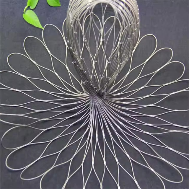 Customized Flexible Light Drop Anti Theft Safety Wire Mesh Stainless Steel Rope Net Bag