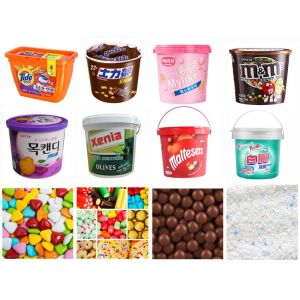Bottles Detergent Powder Candy Filling Packing Machine Sealing Capping Labeling