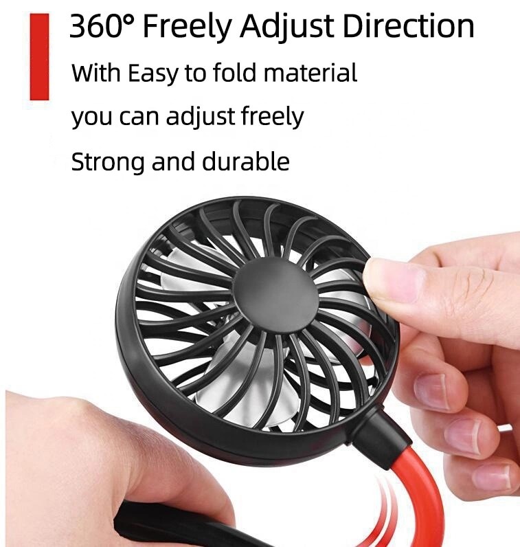 Folding 3 Speed 2000mAh 5hrs Portable Hanging Neck Fan