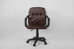 China Dark Brown Leather Office Chair , Middle Back Executive Computer Chair With Nylon Armrest factory