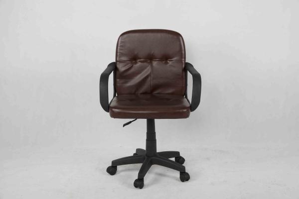 Dark Brown Leather Office Chair , Middle Back Executive Computer Chair With