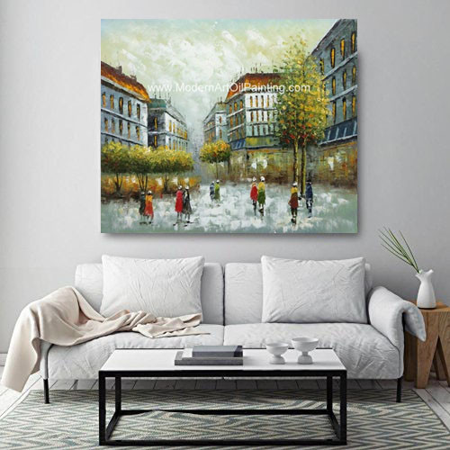 Classic Style 100% Hand - Made Contemporary Paris Oil Painting Flexible Neo
