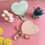 Lady Dressing Heart Shaped Pocket Adjustable Makeup Compact Mini Mirror with