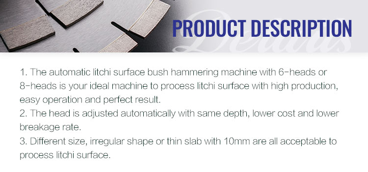 47KW LINSING Stone Slab Tile Bush Hammer Chiseled Rough Picking Marble Sandblasted Surface Granite Grinding Machine