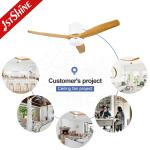 3 Natural Wooden Blades Flush Mount Smart App Control Ceiling Fan With Led Light