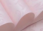 Flocking Pink Floral Pattern European Style Wallpaper for Bedroom , Living Room