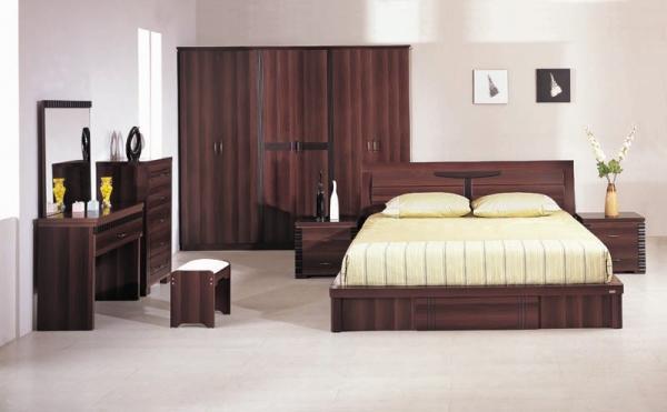 MDF Home Furniture,Panel Bedroom Set,Wood Bed and Wardrobe,Nightstand,Dresser