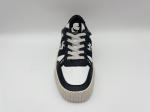 Black Leather Slip Resistant Work Shoes Womens Stylish Soft Nappa Pu