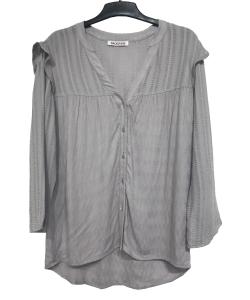 China Grey Color Fashion Ladies Blouse / Stylish Ladies Plus Size Tops BS191110 factory