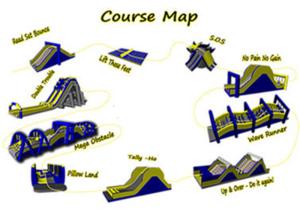 China 0.55mm PVC Tarpaulin Inflatable Obstacle Challenges / Insane 5k Obstacle Course factory