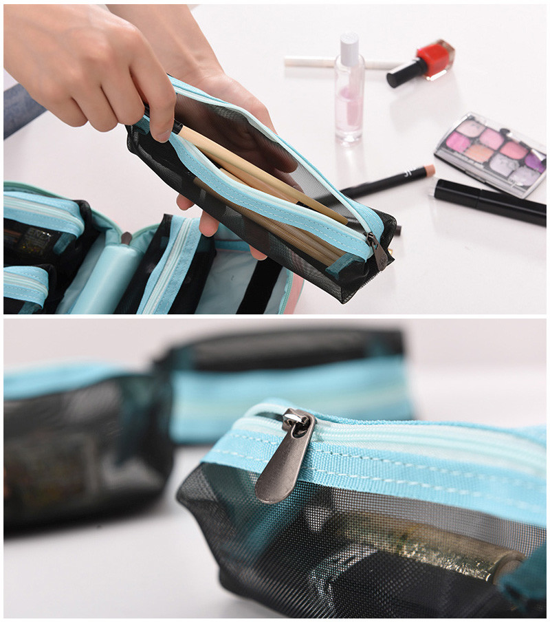 Logo Red Eco Friednly Ladies Toiletry Bag Protable Travel Wash Bag For Women
