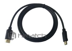 China Black DisplayPort 1.2 Cable Length Customized With Latches REACH Compliant factory