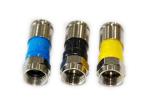 Waterproof BNC Male Compression Connector For RG59 Cable Gold / CCTV Connector