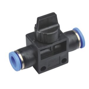 Manual Operation Push To Connect Fittings , Black / White HVFF Plastic Air