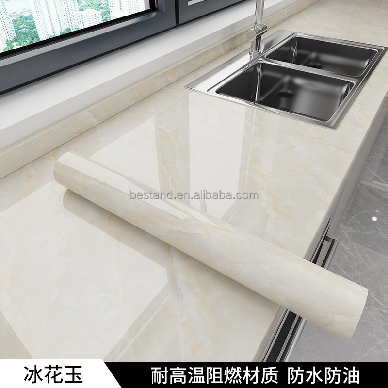 Modern White Marble Peel Off Wallpaper 60cm*10m Roll Size for Kitchen Modern Design Style