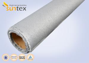 China 0.77mm PU Coated Fire Curtains Fabric Expansion Joint Cloth / Fiberglass Fabric Roll factory