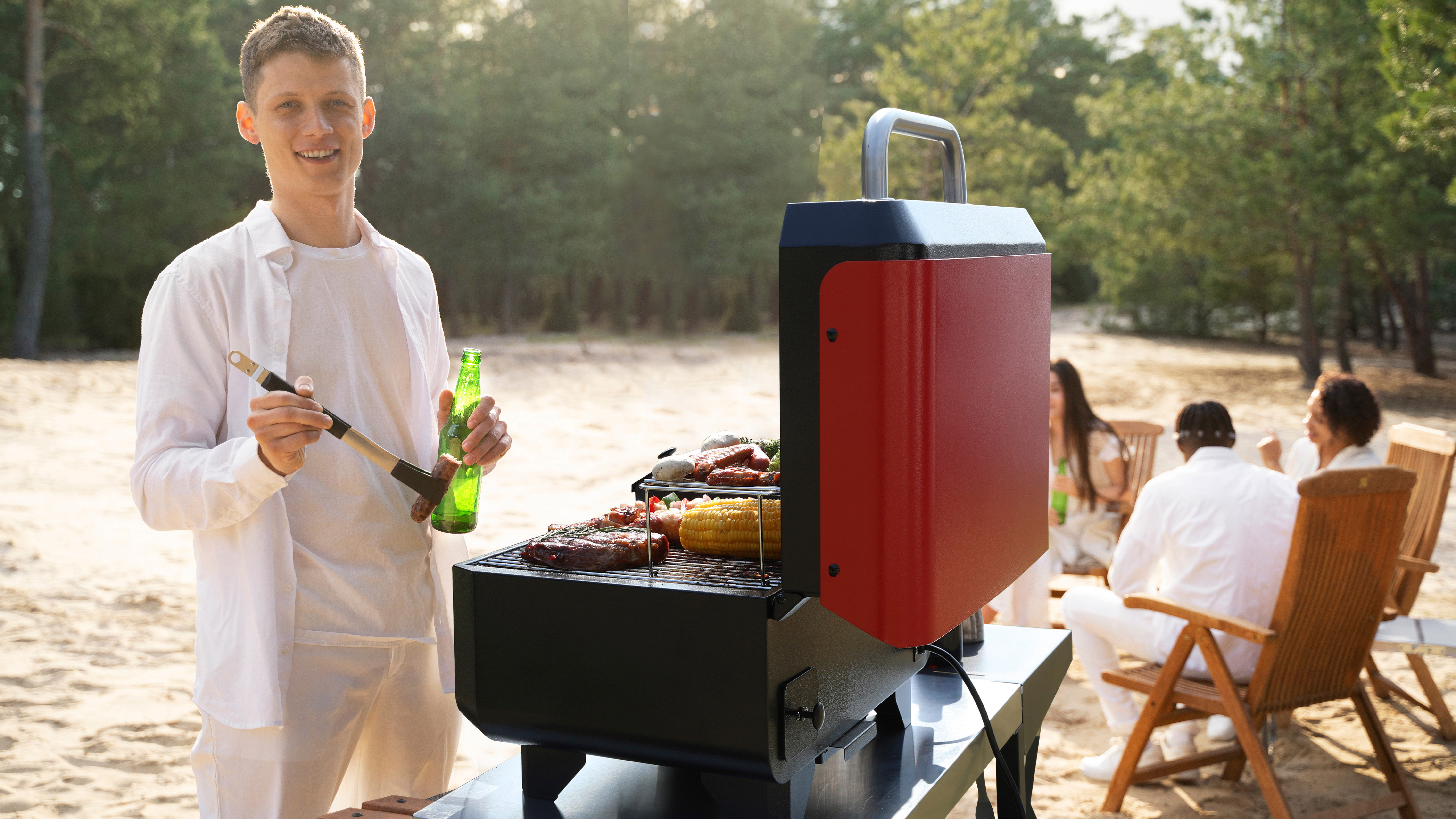 Experience the Versatility Portable Wood Pellet Grill Electric Smoker for Outdoor BBQ