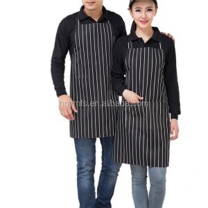 China apparel factory custom yarn dyed stripe and dying strip bib cooking kitchen chefs apron factory