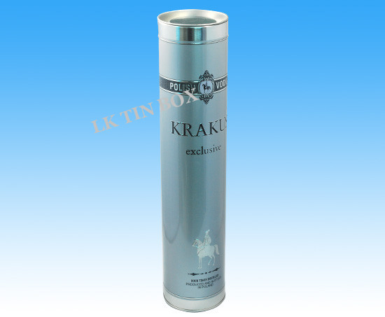 Round Wine Tin Box For Gift Promotion , Metal Cans With Lids FDA SGS LFGB