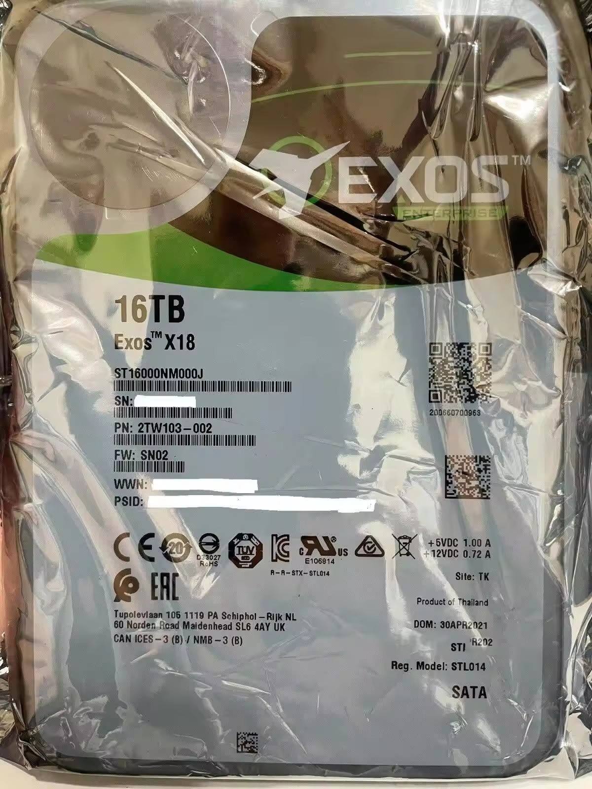 ST10000NM002G Exos X16 3.5" 7.2K 10TB Hard Drive SAS Enterprise Server HDD with 100-200MB/S Write Speed and 7.2K RPM