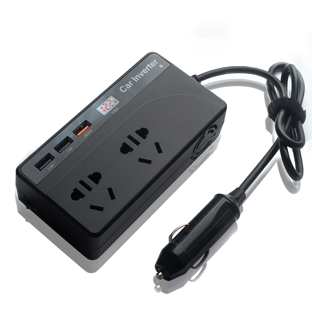 150 Watt Car Inverter Car Charger With 3 In 1 Retractable Usb Cable Car Battery Charger Jump Starter 12V 24V 40A