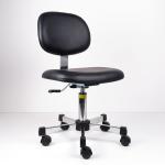 Black PU Leather Ergonomic ESD Chairs Clean Room Chair With Wheels Bench Height