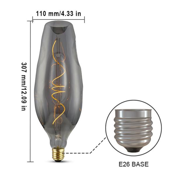 Big Size Bottle Globe Filament Bulb Led 4w Globe Vintage Bulb House Decoration