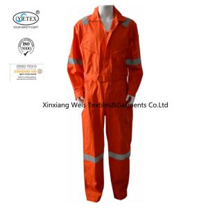 China XS Orange 100 Cotton Reflective Lightweight FR Coveralls factory