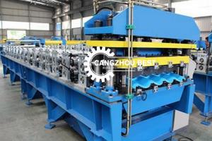 China Trapezoidal 0.6mm 14m/Min Metal Roofing Machine factory