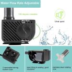 Quiet 53GPH 2 Nozzles Mini Aquarium Water Pump