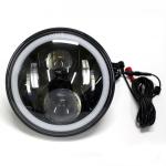 3700lm Jeep Wrangler Headlights , 7 Inch Round LED Headlights RGB Halo with